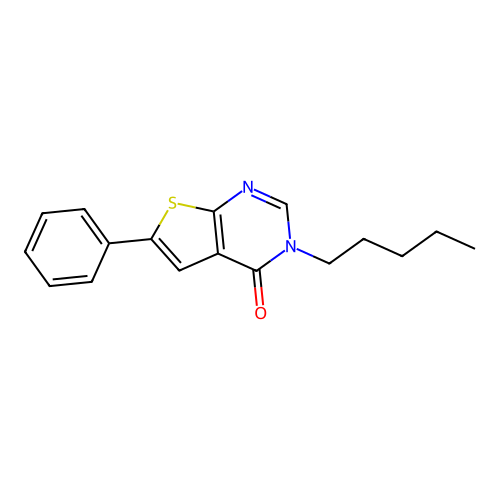 3-pentyl-6-phenylthieno[2,3-d]pyrimidin-4(3H)-one structure
