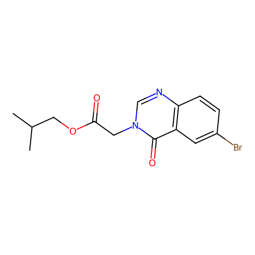 2-methylpropyl (6-bromo-4-oxoquinazolin-3(4H)-yl)acetate structure