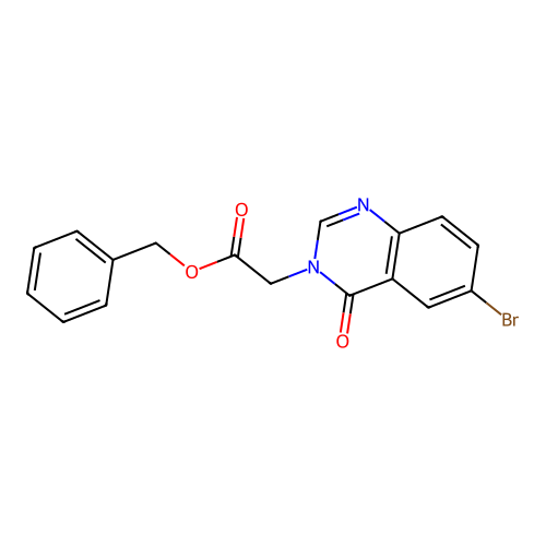 benzyl (6-bromo-4-oxoquinazolin-3(4H)-yl)acetate structure