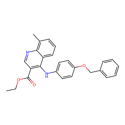 Ethyl 4-((4-(benzyloxy)phenyl)amino)-8-methylquinoline-3-carboxylate structure