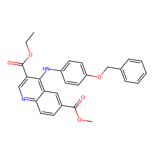 3-Ethyl 6-methyl 4-((4-(benzyloxy)phenyl)amino)quinoline-3,6-dicarboxylate structure