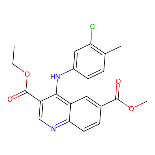 3-Ethyl 6-methyl 4-((3-chloro-4-methylphenyl)amino)quinoline-3,6-dicarboxylate structure