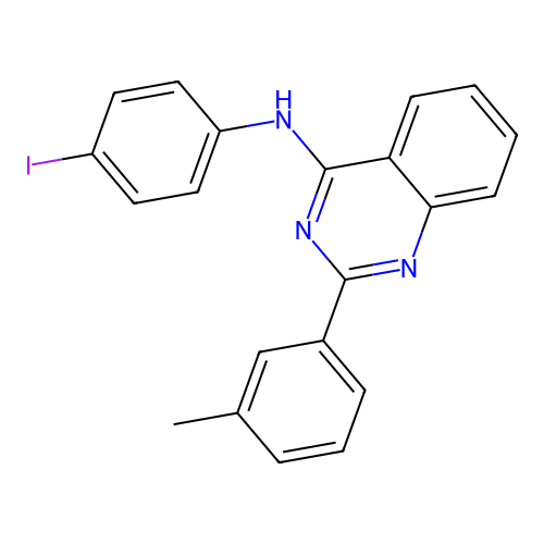 N-(4-iodophenyl)-2-(3-methylphenyl)quinazolin-4-amine structure