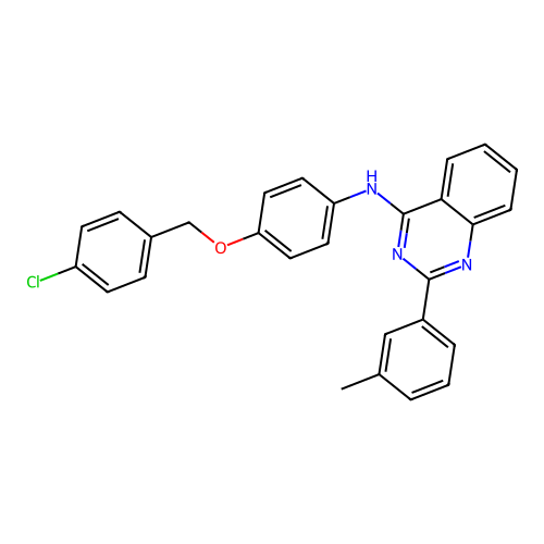{4-[(4-Chlorophenyl)methoxy]phenyl}[2-(3-methylphenyl)quinazolin-4-yl]amine structure