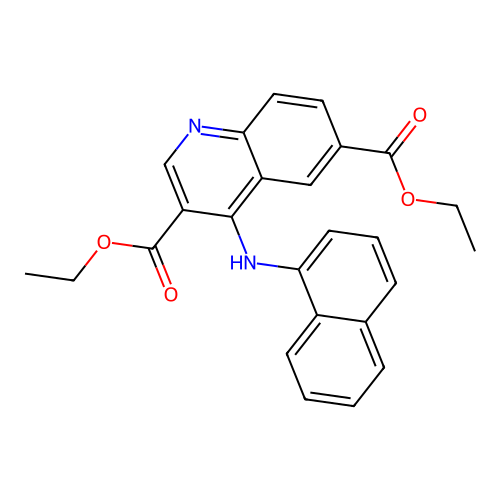 Diethyl 4-(naphthalen-1-ylamino)quinoline-3,6-dicarboxylate structure