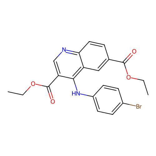 Diethyl 4-((4-bromophenyl)amino)quinoline-3,6-dicarboxylate structure