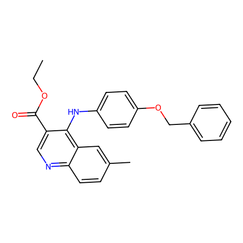 Ethyl 4-((4-(benzyloxy)phenyl)amino)-6-methylquinoline-3-carboxylate structure
