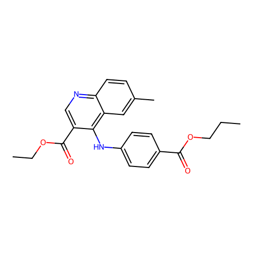Ethyl 6-methyl-4-{[4-(propoxycarbonyl)phenyl]amino}quinoline-3-carboxylate structure