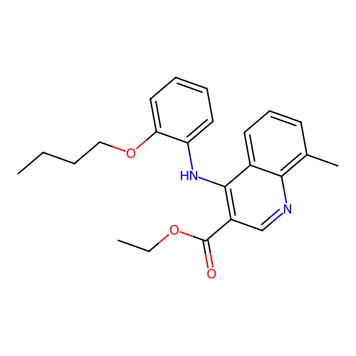 Ethyl 4-[(2-butoxyphenyl)amino]-8-methylquinoline-3-carboxylate structure