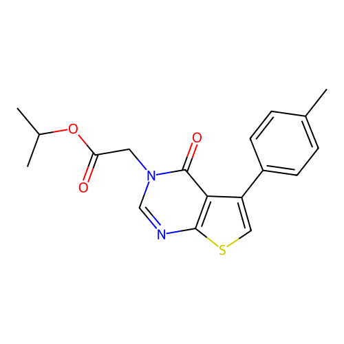 (4-Oxo-5-p-tolyl-4H-thieno[2,3-d]pyrimidin-3-yl)-acetic acid isopropyl ester structure