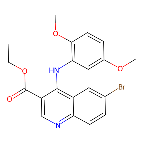 Ethyl 4-[(2,5-dimethoxyphenyl)amino]-6-bromoquinoline-3-carboxylate structure