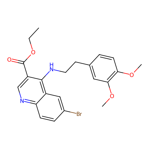 Ethyl 6-bromo-4-((3,4-dimethoxyphenethyl)amino)quinoline-3-carboxylate structure