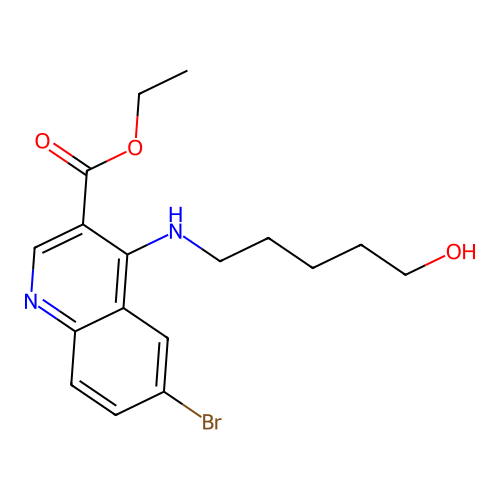 Ethyl 6-bromo-4-[(5-hydroxypentyl)amino]quinoline-3-carboxylate structure