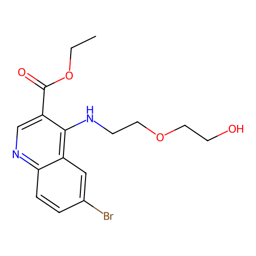 Ethyl 6-bromo-4-{[2-(2-hydroxyethoxy)ethyl]amino}quinoline-3-carboxylate structure