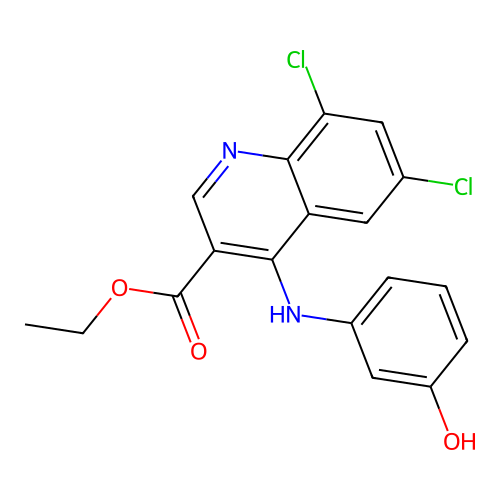 Ethyl 6,8-dichloro-4-[(3-hydroxyphenyl)amino]quinoline-3-carboxylate structure