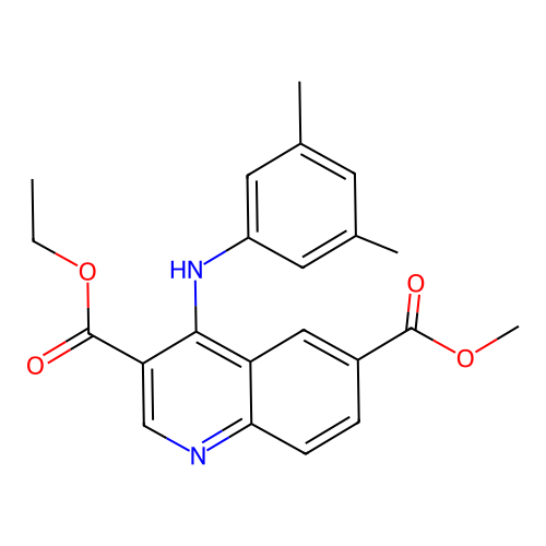 Ethyl 4-[(3,5-dimethylphenyl)amino]-6-(methoxycarbonyl)quinoline-3-carboxylate structure