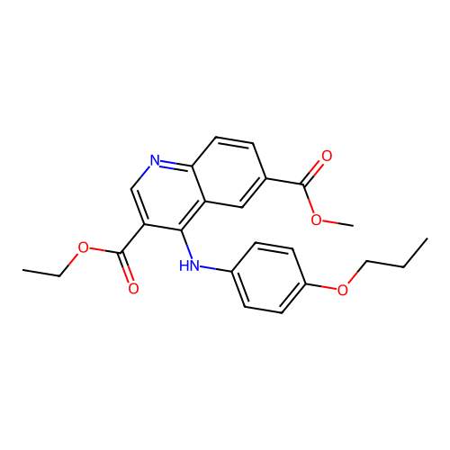 Ethyl 6-(methoxycarbonyl)-4-[(4-propoxyphenyl)amino]quinoline-3-carboxylate structure