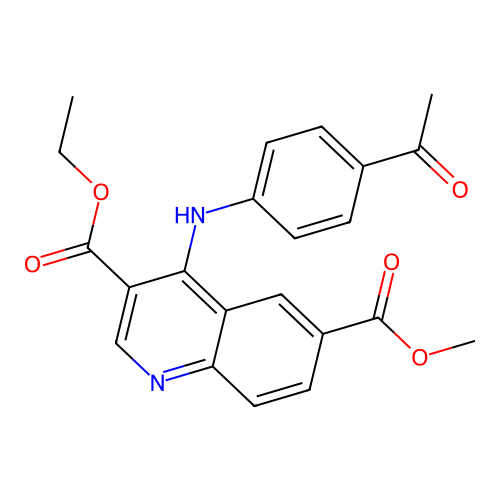 3-Ethyl 6-methyl 4-[(4-acetylphenyl)amino]quinoline-3,6-dicarboxylate structure