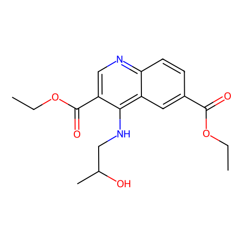 Diethyl 4-[(2-hydroxypropyl)amino]quinoline-3,6-dicarboxylate structure