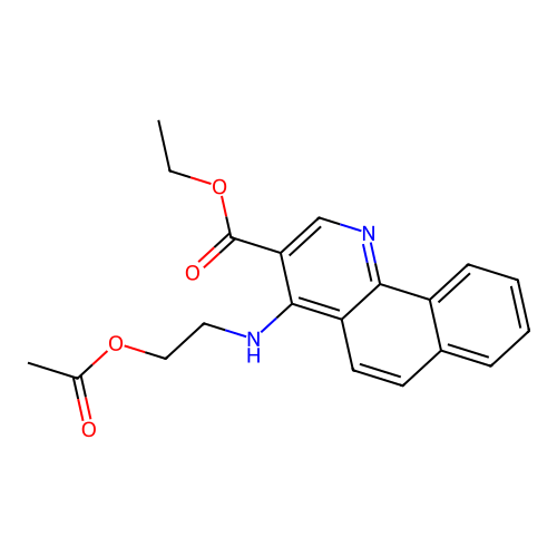 Ethyl 4-(2-acetyloxyethylamino)benzo[h]quinoline-3-carboxylate structure