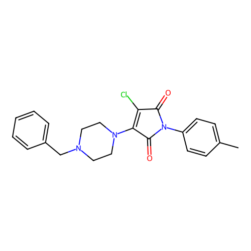 3-(4-benzylpiperazin-1-yl)-4-chloro-1-(4-methylphenyl)-1H-pyrrole-2,5-dione structure