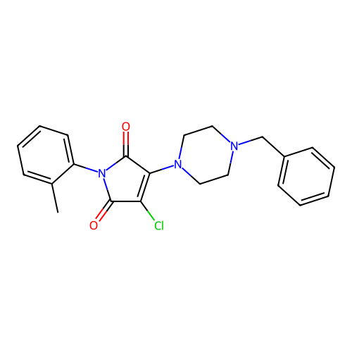 3-(4-benzylpiperazin-1-yl)-4-chloro-1-(2-methylphenyl)-1H-pyrrole-2,5-dione structure