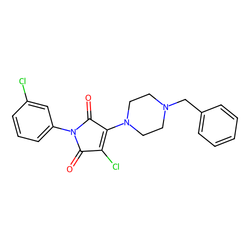 3-(4-benzylpiperazin-1-yl)-4-chloro-1-(3-chlorophenyl)-1H-pyrrole-2,5-dione structure