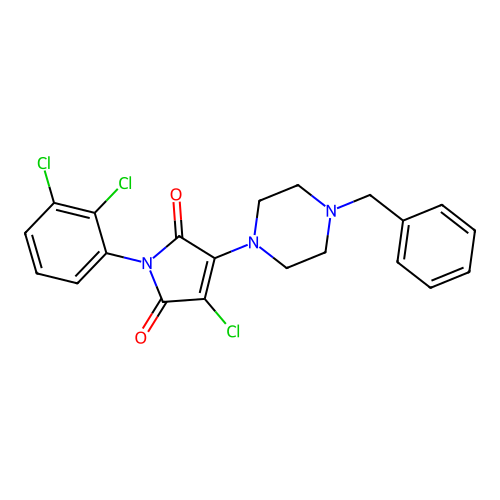 3-(4-benzylpiperazin-1-yl)-4-chloro-1-(2,3-dichlorophenyl)-1H-pyrrole-2,5-dione structure