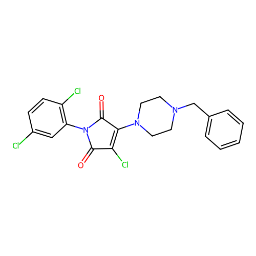 3-(4-benzylpiperazin-1-yl)-4-chloro-1-(2,5-dichlorophenyl)-1H-pyrrole-2,5-dione structure