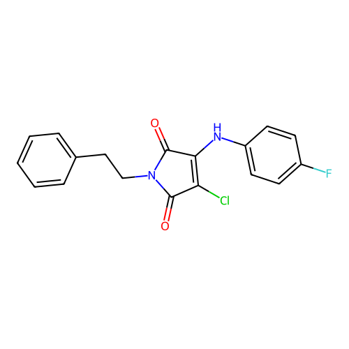 3-Chloro-4-(4-fluoro-phenylamino)-1-phenethyl-pyrrole-2,5-dione structure