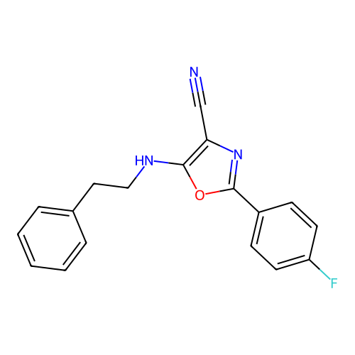 2-(4-Fluorophenyl)-5-[(2-phenylethyl)amino]-1,3-oxazole-4-carbonitrile structure