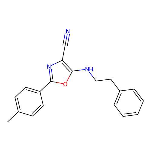 2-(4-Methylphenyl)-5-[(2-phenylethyl)amino]-1,3-oxazole-4-carbonitrile structure