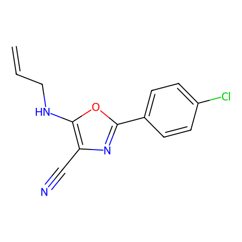 2-(4-Chlorophenyl)-5-(prop-2-enylamino)-4-oxazolecarbonitrile structure