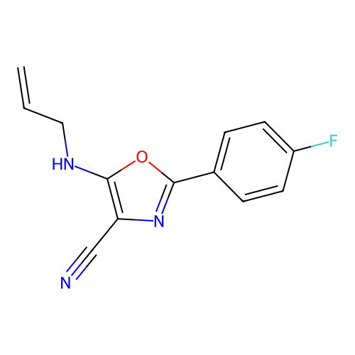 2-(4-Fluorophenyl)-5-(prop-2-enylamino)-1,3-oxazole-4-carbonitrile structure