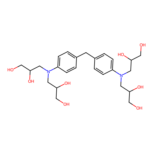 3,3',3'',3'''-((methylenebis(4,1-phenylene))bis(azanetriyl))tetrakis(propane-1,2-diol) structure
