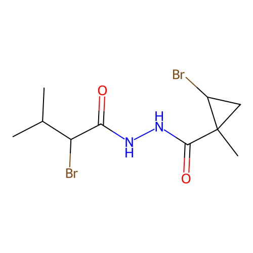 2-bromo-N'-(2-bromo-3-methylbutanoyl)-1-methylcyclopropanecarbohydrazide structure