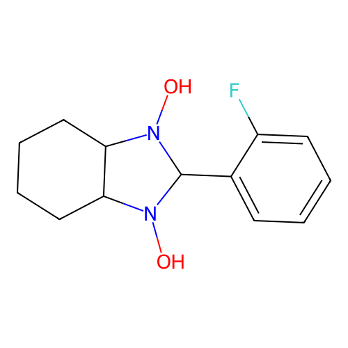2-(2-fluorophenyl)hexahydro-1H-benzimidazole-1,3(2H)-diol structure