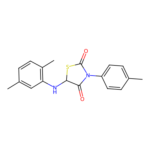 5-[(2,5-Dimethylphenyl)amino]-3-(4-methylphenyl)-1,3-thiazolidine-2,4-dione structure