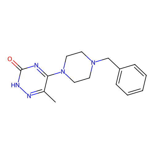5-(4-benzylpiperazin-1-yl)-6-methyl-1,2,4-triazin-3(2H)-one structure
