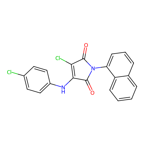 3-chloro-4-((4-chlorophenyl)amino)-1-(naphthalen-1-yl)-1H-pyrrole-2,5-dione structure