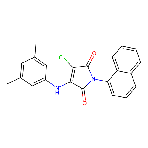3-chloro-4-((3,5-dimethylphenyl)amino)-1-(naphthalen-1-yl)-1H-pyrrole-2,5-dione structure