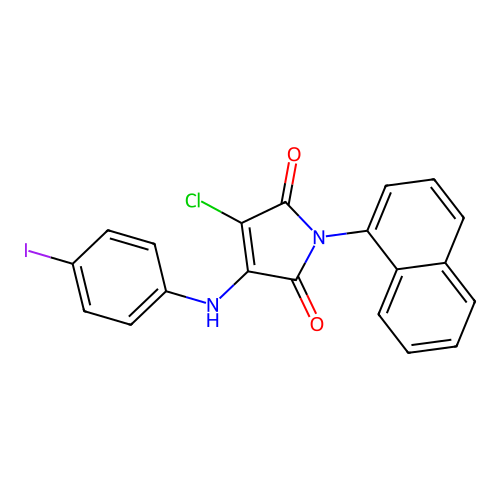 3-chloro-4-((4-iodophenyl)amino)-1-(naphthalen-1-yl)-1H-pyrrole-2,5-dione structure
