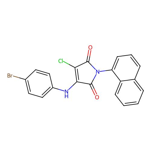 3-((4-bromophenyl)amino)-4-chloro-1-(naphthalen-1-yl)-1H-pyrrole-2,5-dione structure