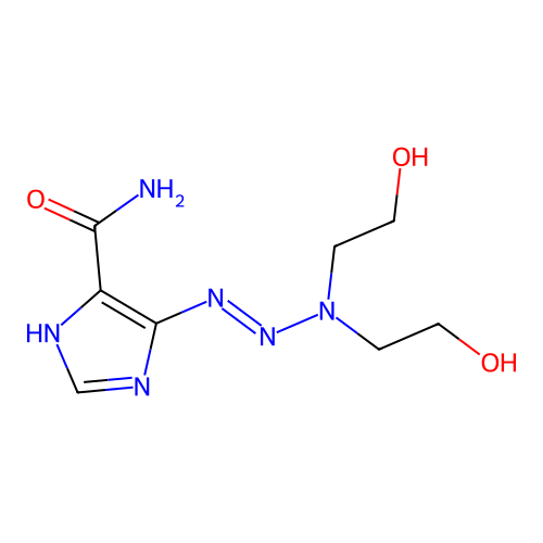 4-[[bis(2-hydroxyethyl)amino]diazenyl]-1H-imidazole-5-carboxamide structure
