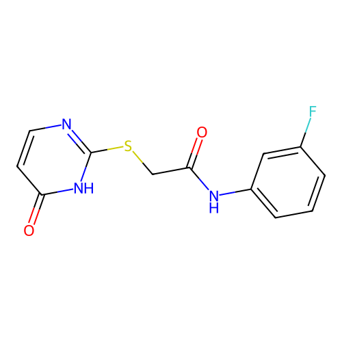 N-(3-fluorophenyl)-2-(4-hydroxypyrimidin-2-ylthio)acetamide structure