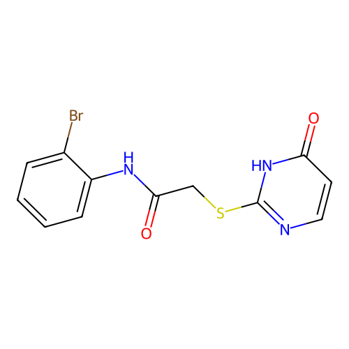 N-(2-bromophenyl)-2-[(6-oxo-1,6-dihydropyrimidin-2-yl)sulfanyl]acetamide structure
