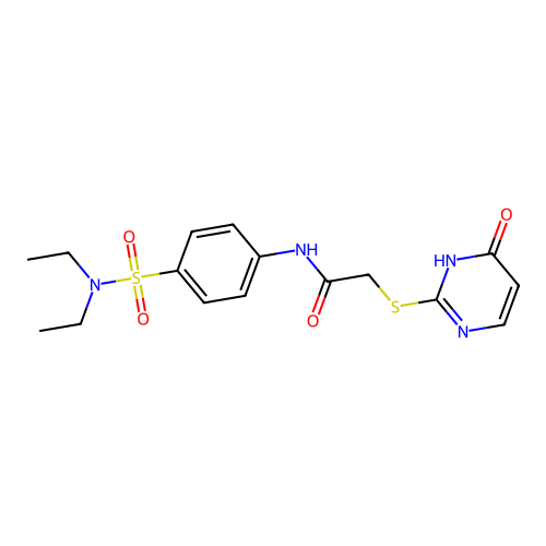 N-[4-(diethylsulfamoyl)phenyl]-2-[(4-hydroxypyrimidin-2-yl)sulfanyl]acetamide structure