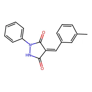 (4E)-4-[(3-methylphenyl)methylidene]-1-phenylpyrazolidine-3,5-dione structure