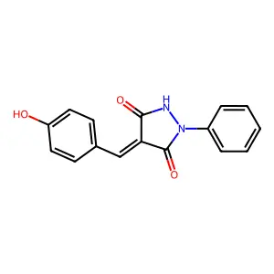 (4Z)-4-(4-hydroxybenzylidene)-1-phenylpyrazolidine-3,5-dione structure
