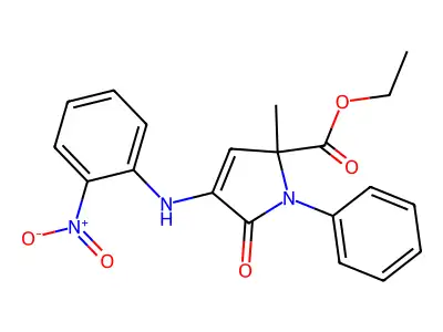 Ethyl 2-methyl-4-(2-nitroanilino)-5-oxo-1-phenylpyrrole-2-carboxylate structure